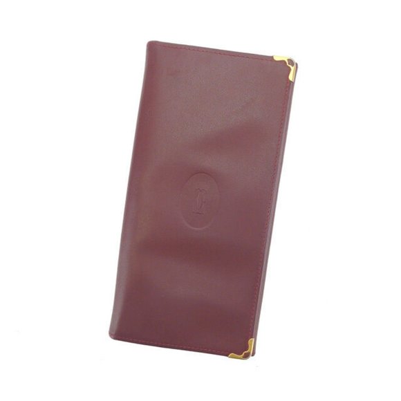 Cartier Wallet Purse Long Wallet Mastline Red Gold Woman Authentic Used Y4112